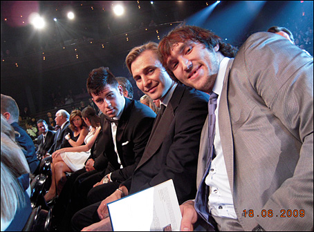 Mike Green, Sergei Fedorov and Alex Ovechkin at the NHL Awards Show in Las